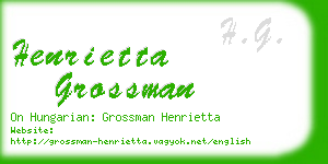 henrietta grossman business card